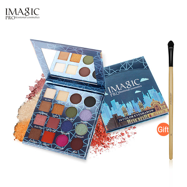 IMAGIC Professional Shimmer Matte Eyeshadow Palette 16 Colors Natural Eye Shadow Waterproof Lasting Pressed Cosmetic