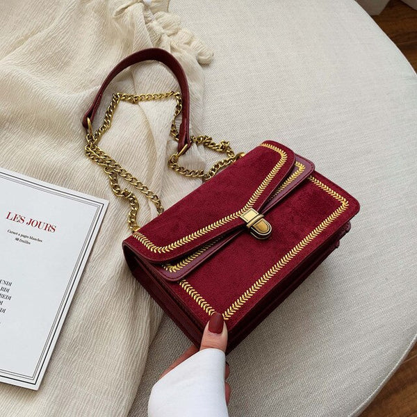 New High Quality  Women's Designer Handbag Lock Chain Shoulder