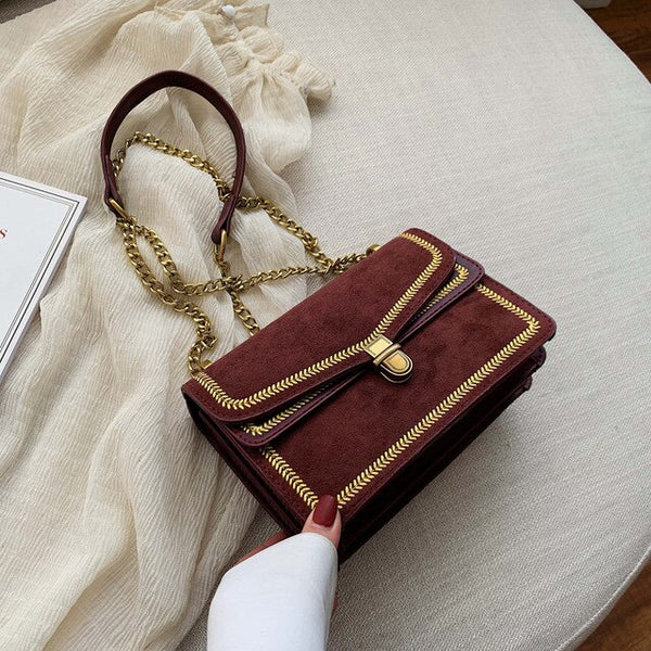 New High Quality  Women's Designer Handbag Lock Chain Shoulder