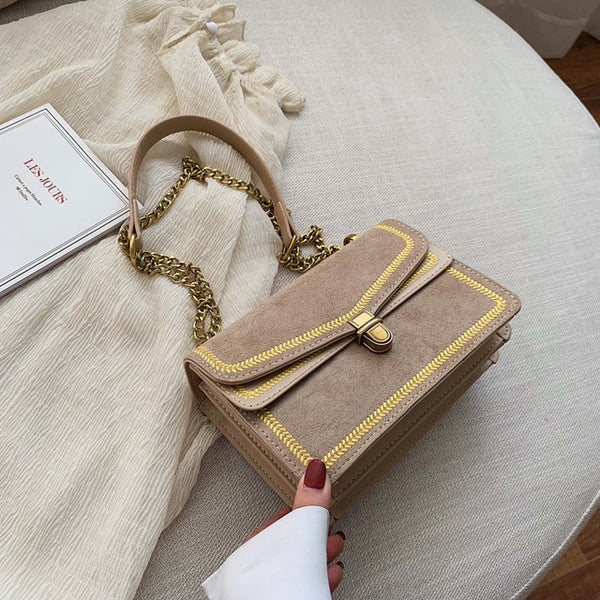 New High Quality  Women's Designer Handbag Lock Chain Shoulder