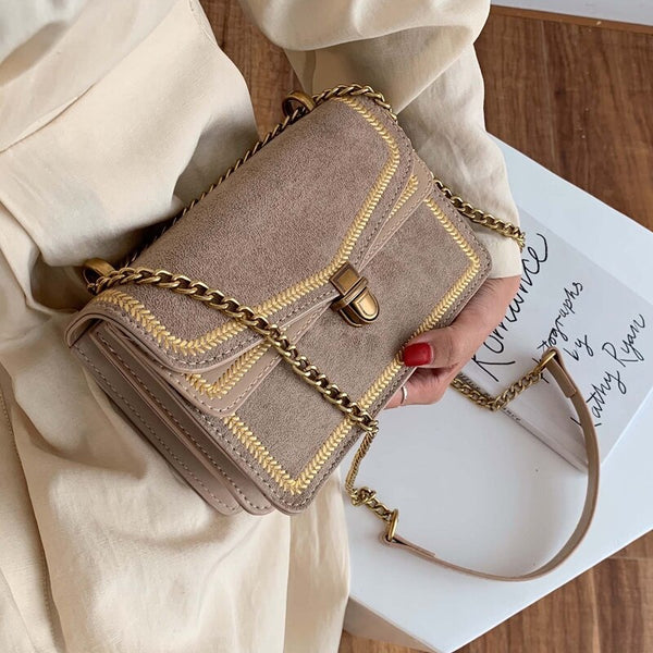 New High Quality  Women's Designer Handbag Lock Chain Shoulder