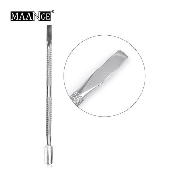 MAANGE 1 pièces nouvel Art acier inoxydable peau morte fourche exfoliante tondeuse couteau à éplucher cuticules dissolvant femmes outils de soin des ongles