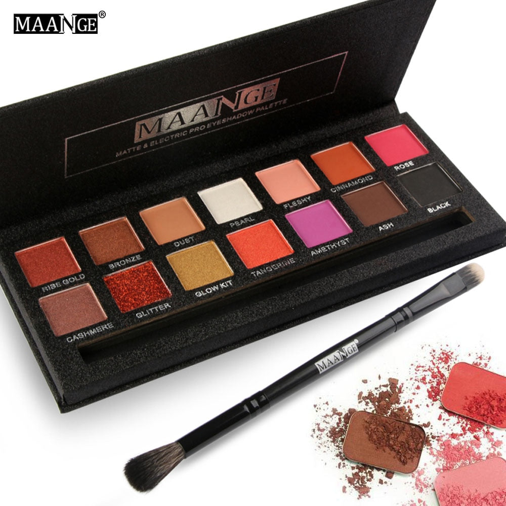 NEW 14 Colors Eye Shadow Palette Shimmer Matte Pigment Eyeshadow