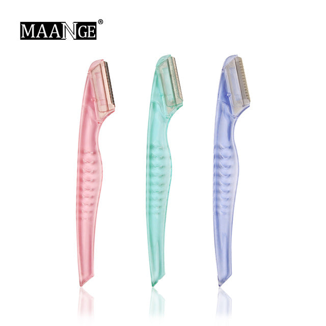 PRO 3pcs/pack Colorful Eyebrow Trimmer Makeup Knife Eyebrow Blades Face Hair Removal Safe Scraper Shaver Makeup Beauty Tools