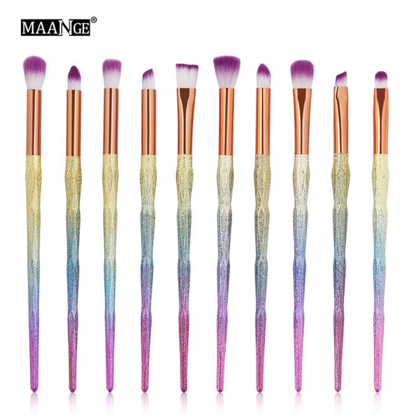 New 7/10Pcs Diamond Makeup Brushes Set
