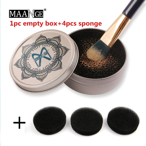 Makeup Brush Cleaner Sponge Remover Color Off Make up Brushes Cleaning Mat Box Powder Brush Washing Cosmetic Clean Kits