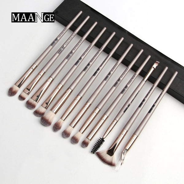 HOT Pro 6/12pcs Eye Makeup Brushes Set With Cosmestic Bag Rose Gold Make Up