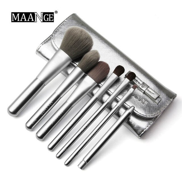 Hot Professional 7pcs Kit Makeup Set Brushes Portable Eyebrow Powder Beauty Make Up