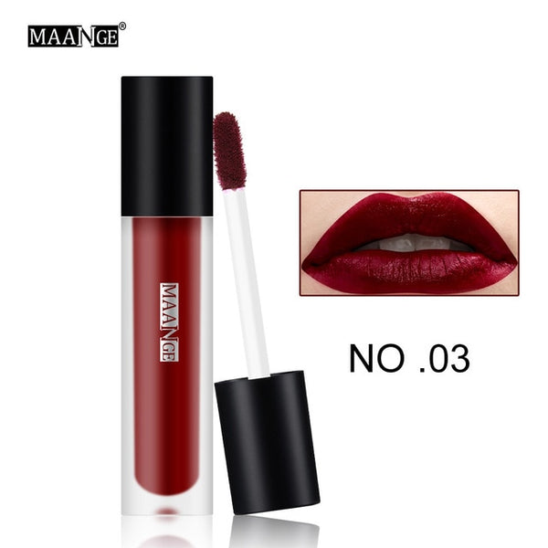 pro Lip Gloss Lipstick 12 Sexy Colors Waterproof Smooth Easy To Wear Longlasting Moist Matte Lip Paint sticker Makeup