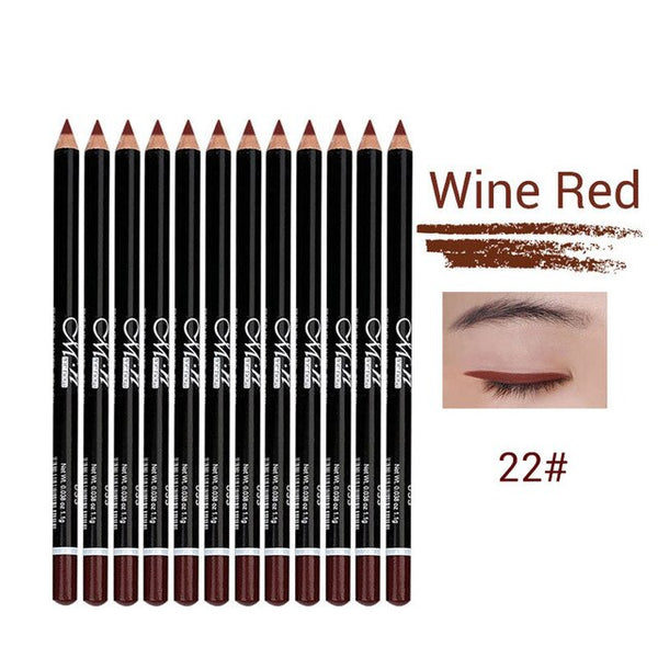 HIGH QUALITY 12 Colors Eye Make Up Eyeliner Pencil Waterproof Eyebrow Beauty Pen Eye Liner Lip  Eyes Makeup