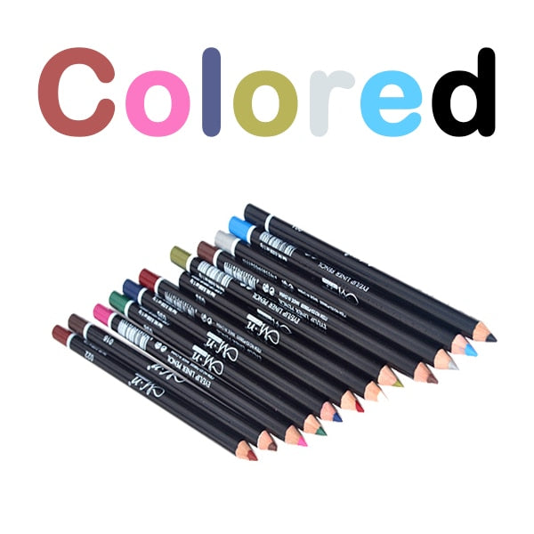 HIGH QUALITY 12 Colors Eye Make Up Eyeliner Pencil Waterproof Eyebrow Beauty Pen Eye Liner Lip  Eyes Makeup