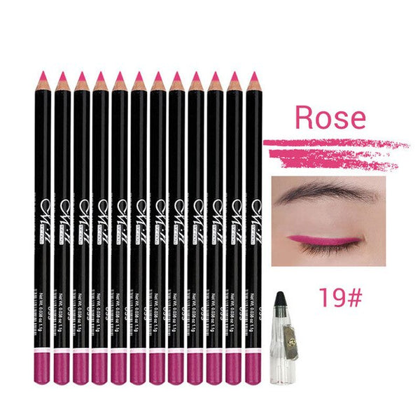 HOT 12 Colors Eye Makeup set Eyeliner Pencil Waterproof Beauty