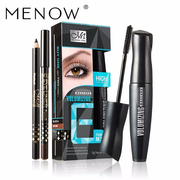 NEW 1PCS Mascara +Two Eyelinr Extend Eyelashes Curling Thick Lasting