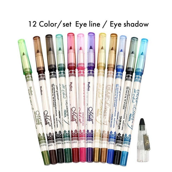 Makeup set 12pcs/set Eye shadow Eyeliner Eyebrow pencil 12 Colors Eye Cosmetic