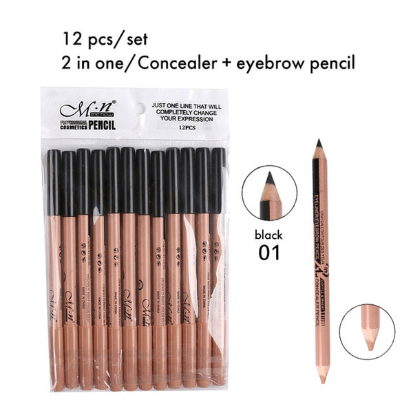Makeup set 12pcs/set Eye shadow Eyeliner Eyebrow pencil 12 Colors Eye Cosmetic