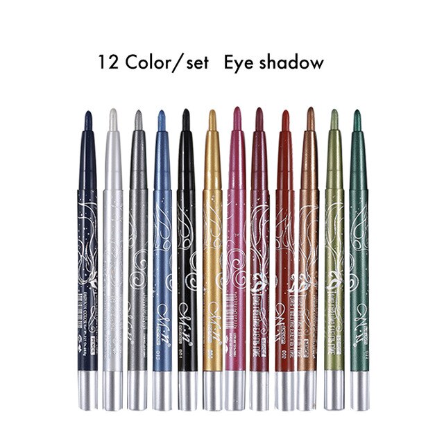 Makeup set 12pcs/set Eye shadow Eyeliner Eyebrow pencil 12 Colors Eye Cosmetic