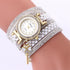 Gold Crystal Rhinestone Bracelet Watch Women