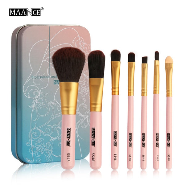 Makeup Brush Set 7Pc/set Mini Travel brush Set cosmetics kit Powder Foundation Beauty
