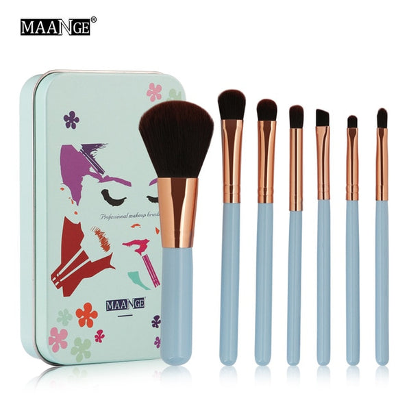 Makeup Brush Set 7Pc/set Mini Travel brush Set cosmetics kit Powder Foundation Beauty