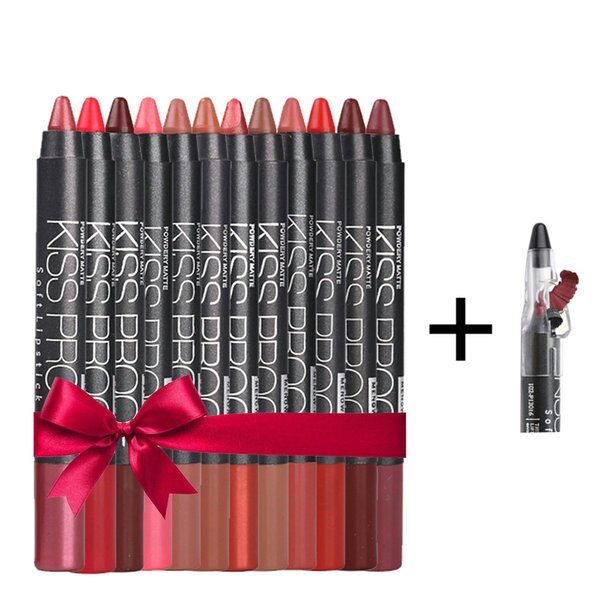 HIGH QUALITY 12 Color/Pack KISS PROOF Sexy Beauty Waterproof Lipstick