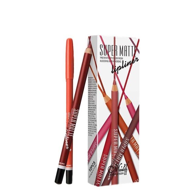 HOT  12Color/Set High Quality Super Matte Eyeliner Lipliner Pencil Lasting Waterproof Make Up