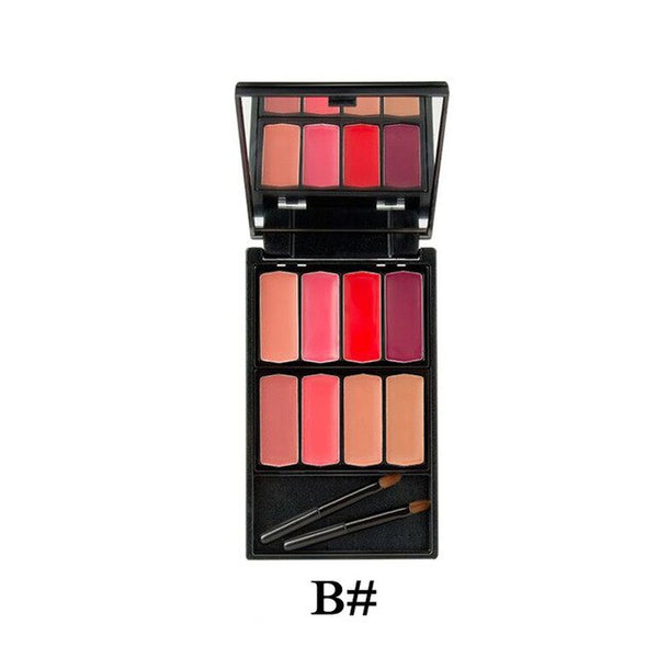 NEW  8 colors Lip Gloss Palette Makeup Waterproof Lasting