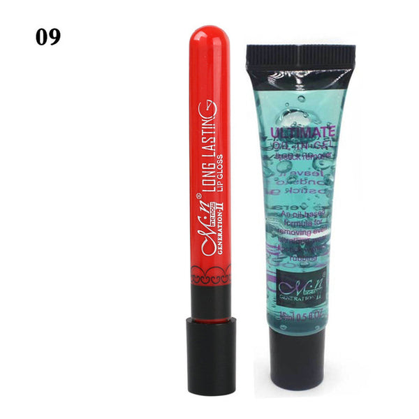 HIGH QUALITY Lips Cosmetics Set Matte Lipstick Single Optional Lasting 1pcs moisturizing Lip Gloss And 1pcs Quick Cleansing Oil