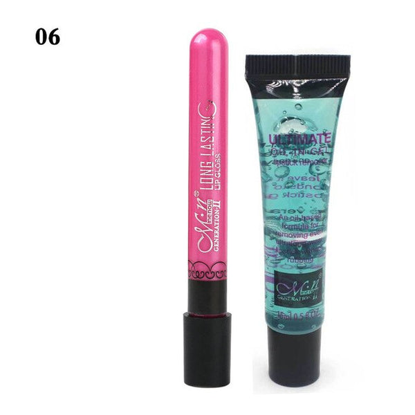 HIGH QUALITY Lips Cosmetics Set Matte Lipstick Single Optional Lasting 1pcs moisturizing Lip Gloss And 1pcs Quick Cleansing Oil