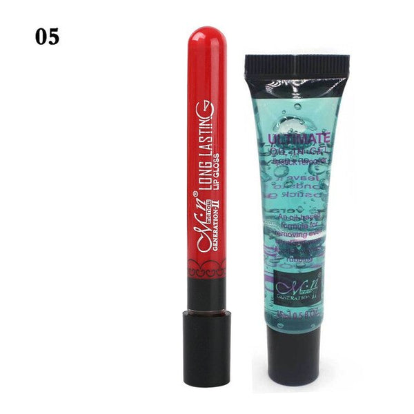 HIGH QUALITY Lips Cosmetics Set Matte Lipstick Single Optional Lasting 1pcs moisturizing Lip Gloss And 1pcs Quick Cleansing Oil