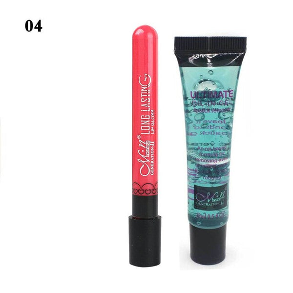 HIGH QUALITY Lips Cosmetics Set Matte Lipstick Single Optional Lasting 1pcs moisturizing Lip Gloss And 1pcs Quick Cleansing Oil