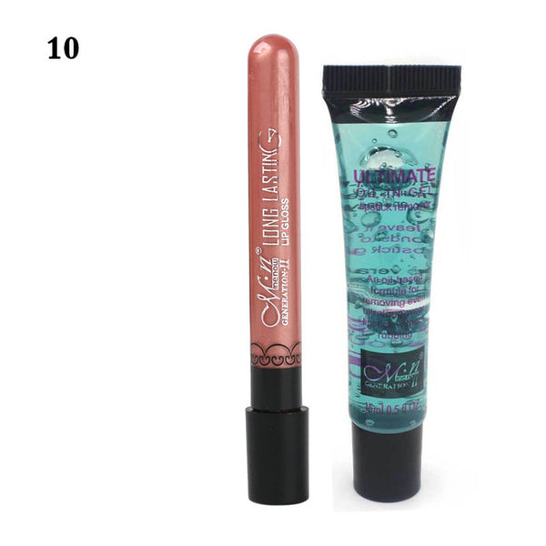HIGH QUALITY Lips Cosmetics Set Matte Lipstick Single Optional Lasting 1pcs moisturizing Lip Gloss And 1pcs Quick Cleansing Oil