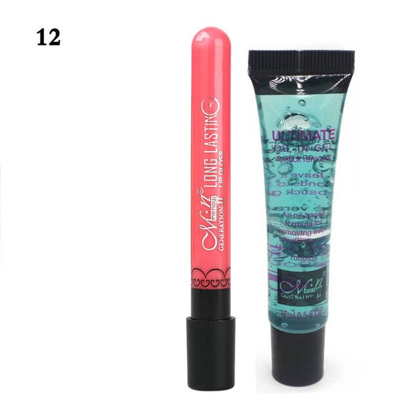 HIGH QUALITY Lips Cosmetics Set Matte Lipstick Single Optional Lasting 1pcs moisturizing Lip Gloss And 1pcs Quick Cleansing Oil