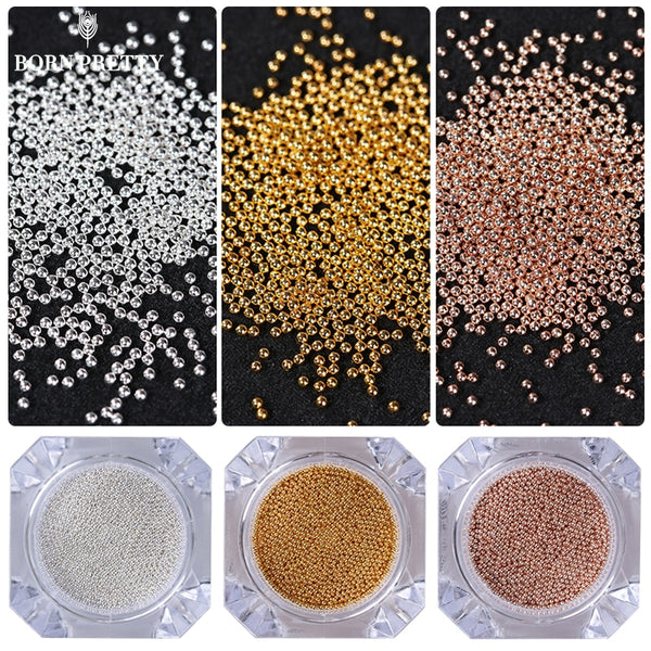 Mini Steel Ball Bead 3D Nail Decoration 0.8mm Gold Silver Champagne Studs Manicure Nail Art Decoration