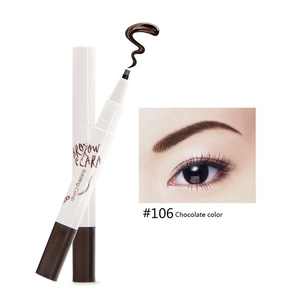 Musique fleur mat crayon à sourcils étanche fourchette pointe sourcil tatouage stylo 10 tête Fine croquis sourcil rehausseur colorant teinte stylo TSLM2