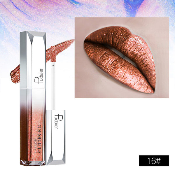 18 Color Diamond Pearl Lip Gloss Easy to Wear Hot Fashion Starry Shine Lip Gloss Waterproof Long Lasting Liquid Lipstick