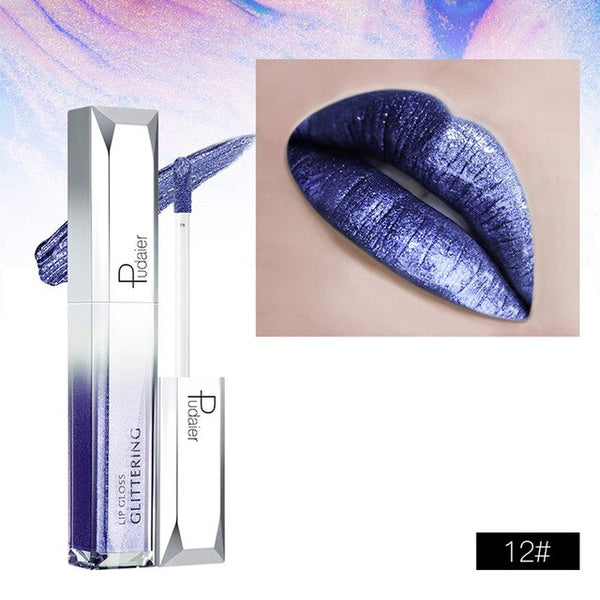 18 Color Diamond Pearl Lip Gloss Easy to Wear Hot Fashion Starry Shine Lip Gloss Waterproof Long Lasting Liquid Lipstick
