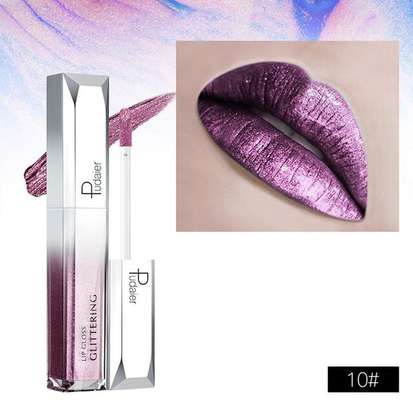 18 Color Diamond Pearl Lip Gloss Easy to Wear Hot Fashion Starry Shine Lip Gloss Waterproof Long Lasting Liquid Lipstick