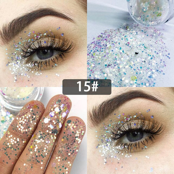 New Dreamy Glitter Eyeshadow 34 Colors Sparkles Gel Cream Bright and Dazzling Eye Shadow Professional