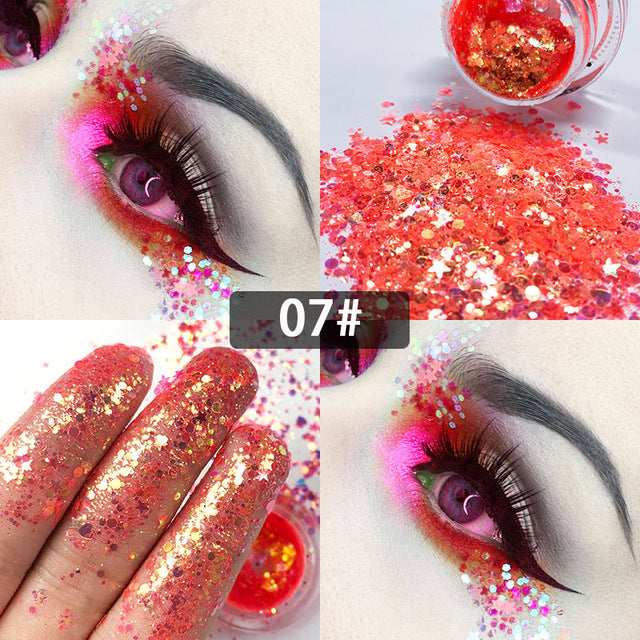 New Dreamy Glitter Eyeshadow 34 Colors Sparkles Gel Cream Bright and Dazzling Eye Shadow Professional