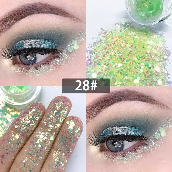 New Dreamy Glitter Eyeshadow 34 Colors Sparkles Gel Cream Bright and Dazzling Eye Shadow Professional