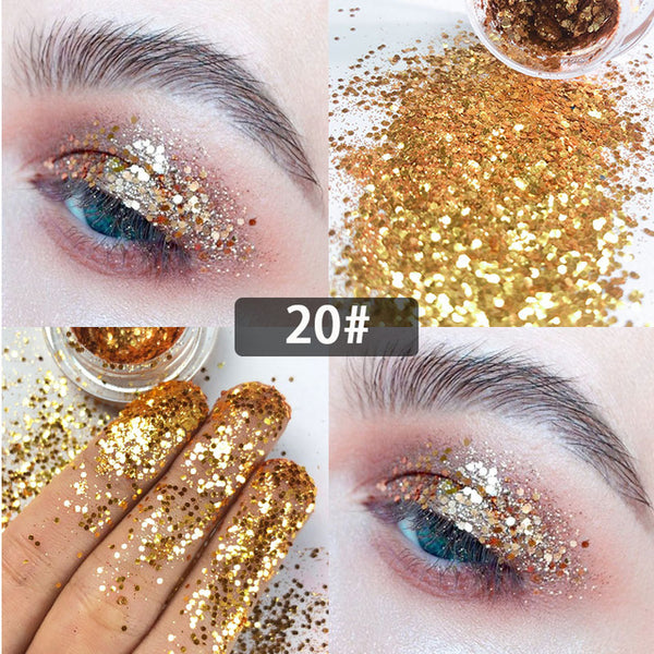 New Dreamy Glitter Eyeshadow 34 Colors Sparkles Gel Cream Bright and Dazzling Eye Shadow Professional