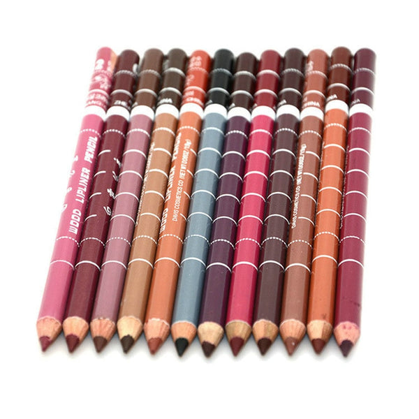New Fashion 12PCS Permanent Makeup Tattoo Lip Liner Pencil Lipstick Long Lasting