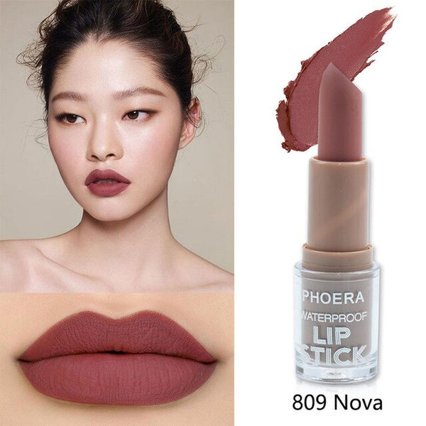 PHOERA Lipstick Matt Waterproof Long Lasting Lip Cosmetic Stereoscopic Makeup