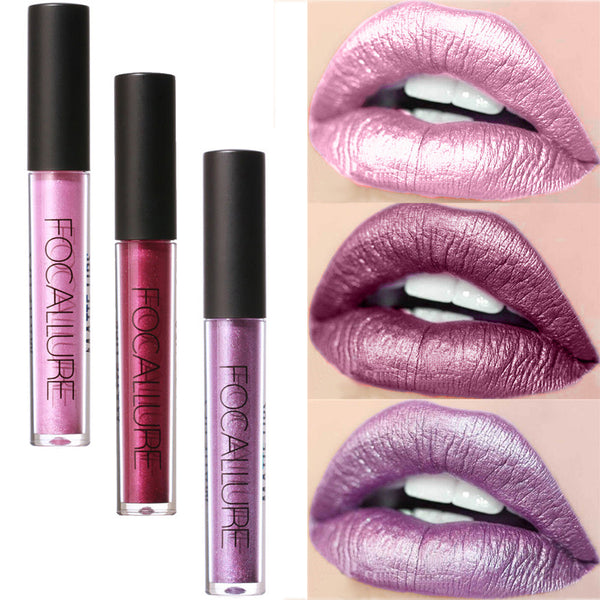 Fashion Lip Gloss Metallic Moisturizing Lasting Lipstick Cosmetics Women Sexy Lips Metallic Lip Gloss Makeup
