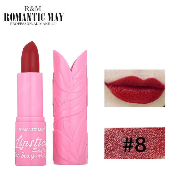 New Fashion ROMANTIC MAY Lipstick Moisturizer Matte Lips Stick Long Lasting Charming Maquiagem Drop Shipping