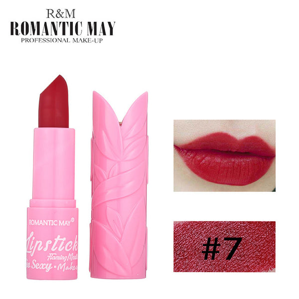 New Fashion ROMANTIC MAY Lipstick Moisturizer Matte Lips Stick Long Lasting Charming Maquiagem Drop Shipping