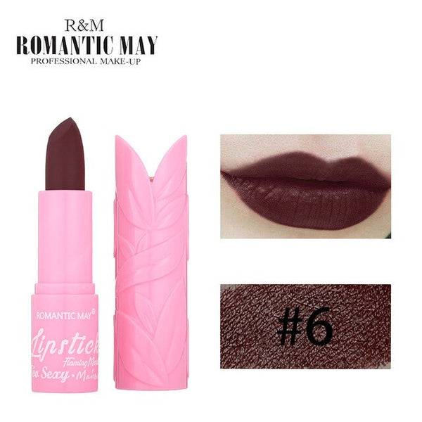 New Fashion ROMANTIC MAY Lipstick Moisturizer Matte Lips Stick Long Lasting Charming Maquiagem Drop Shipping