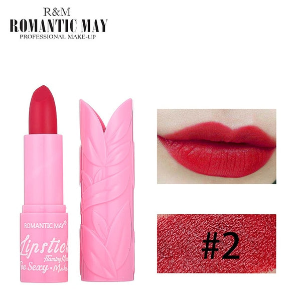 New Fashion ROMANTIC MAY Lipstick Moisturizer Matte Lips Stick Long Lasting Charming Maquiagem Drop Shipping