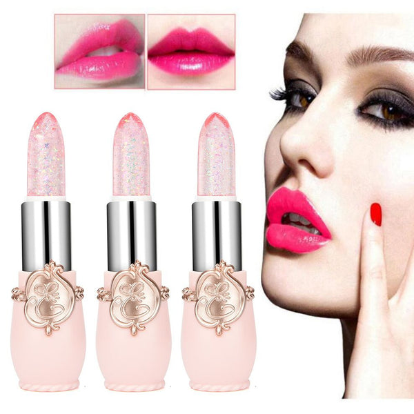 New Lipstick 3Pcs/Set Beauty Bright Crystal Jelly Lipstick Magic Temperature Change Color Lip Balm Makeup Lipgloss