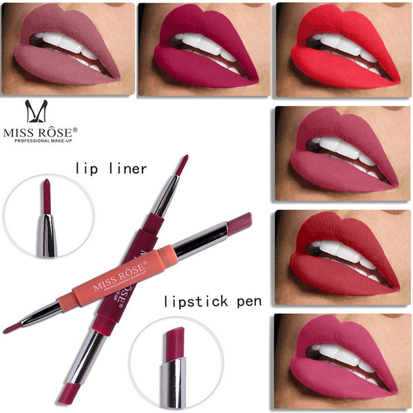 New Long-lasting Long-lasting Lip Liner Double-end Lasting Lipliner Waterproof Lip Liner Stick Pencil 8 Color For all skin